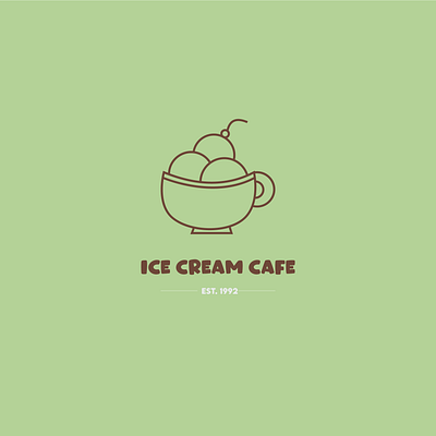 Ice Cream Cafe (Matcha colors) adobe adobe illustrator branding cafe green ice cream ice cream shop illustrator logo matcha