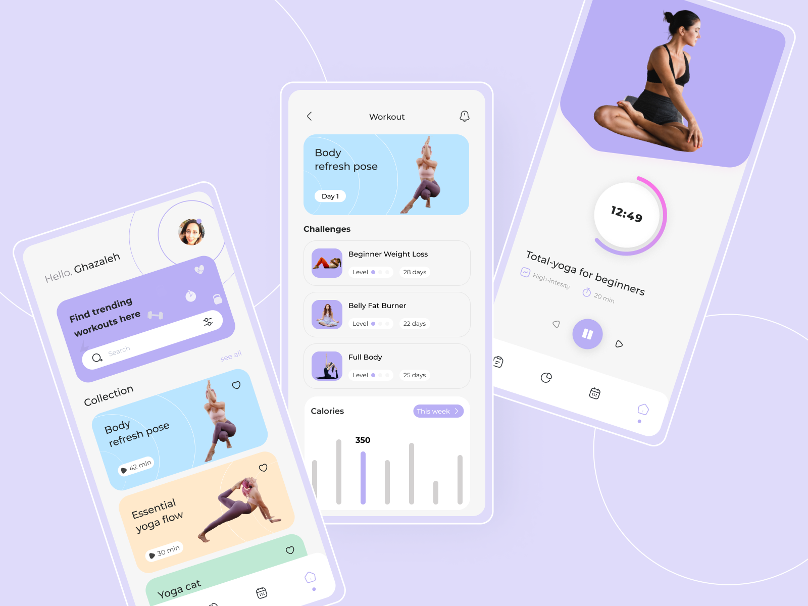 Fitness & Workout App by Ghazaleh.uiux on Dribbble