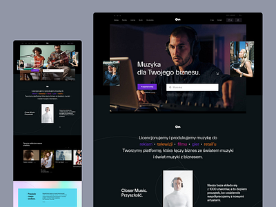 CloserMusic 2022 trends colors concept creative dark dark mode design music onepage platform stock style trends ui ui trends ux video web web site webdesign