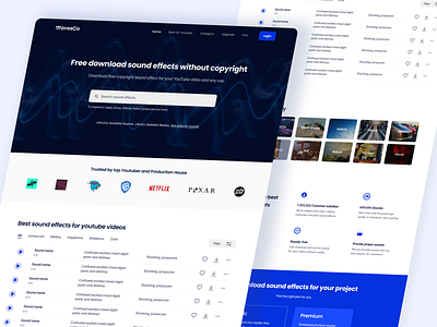 WavesCo - Free copyright sound effects library freelancer home page landing page mobile design responsive design ui design user centered design ux design uxui design web design wireframe