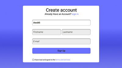 Register 6b71ff account name password register ui username ux