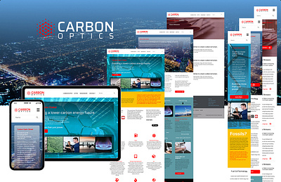 Carbon Optics branding design elementor graphic design john scavella logo skyglass ui wordpress