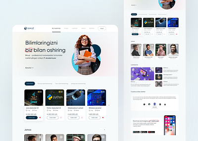 Landign page for online education design ui ux web