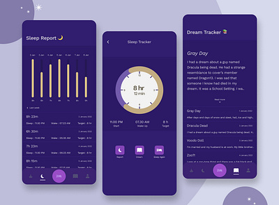 Sleep & Dream Tracker App android app apps mobile apps modern simple ui ux