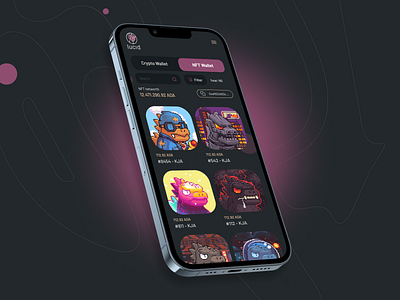 Lucid Garden NFT mobile wallet blockchain crypto dao design interaction mobile nft proudct ui ux wallet