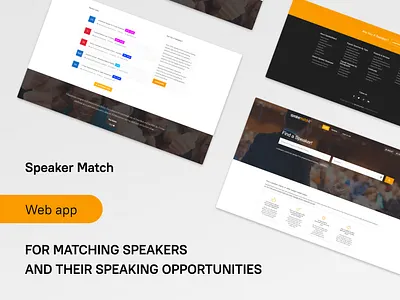 SpeakerMatch - web app for matching speakers and opportunities admin panel agency app application design design agency figma redesign software development software development agency ui ux uxui web design web development