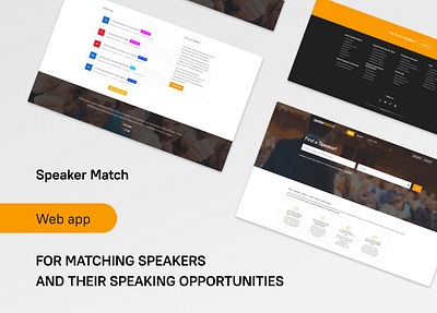 SpeakerMatch - web app for matching speakers and opportunities admin panel agency app application design design agency figma redesign software development software development agency ui ux uxui web design web development