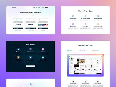 Klues - New website features header klues landing page library pricing saas tabs web app web design