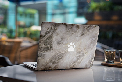 MacBook Skin Mock-Up abstract attractive backcover clean cover decal design device display logo macbook mockup presentation product protective simple skin skins sticker vinyl