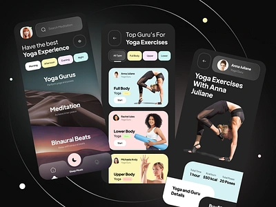 Yoga and Meditation App app body weight fitness health health app ios app iphone app meditation mental health mobile app mobile app designer mobile app developer mobile design mobile ui sports training wellness workout yoga yoga application