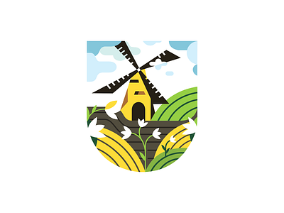 Folwark ❧ badge belcdesign illustration illustrator mill nature patrykbelc print vectorart