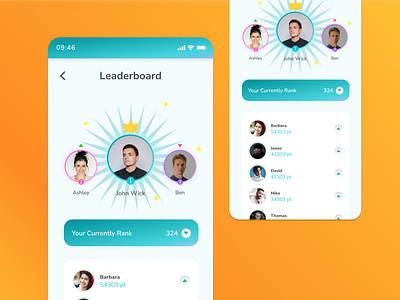 Daily UI 019 - Leaderboard 019 100 daily ui challenge daily ui dailyui019 design goal leader board leaderboard match points rank ranking score scoreboard scorecard ui user experience user interface ux