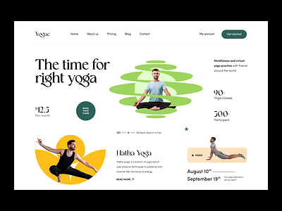 Yoga Web Site Design: Landing Page / Home Page UI blockchain crossfit dribbble2022 exercise fitnes fitness landing page meditation minimal orix personal trainer physical activity popular sajon sport web web3 website workout yoga