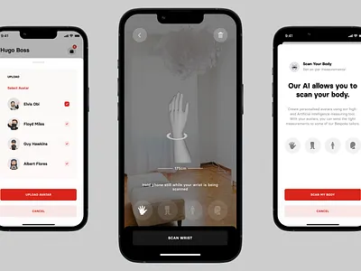 Augmented Reality - Body Measuring AI for E-commerce Mobile UI ai animation app ar arvr blockchain branding design illustration logo mobile ui ux vr web web3