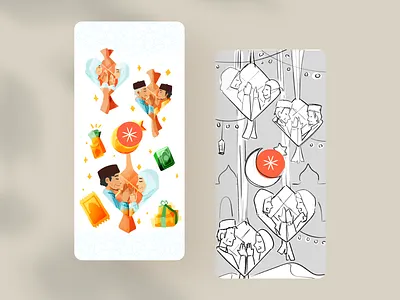 Ramadhan Splashscreen branding event exciting family fest festival gradient header hijab illustration islamic ketupat moslem mosque ramadhan sketch splashscreen ui vector welcome