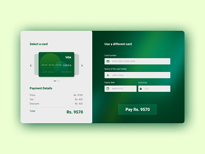 Credit Card Checkout design ui