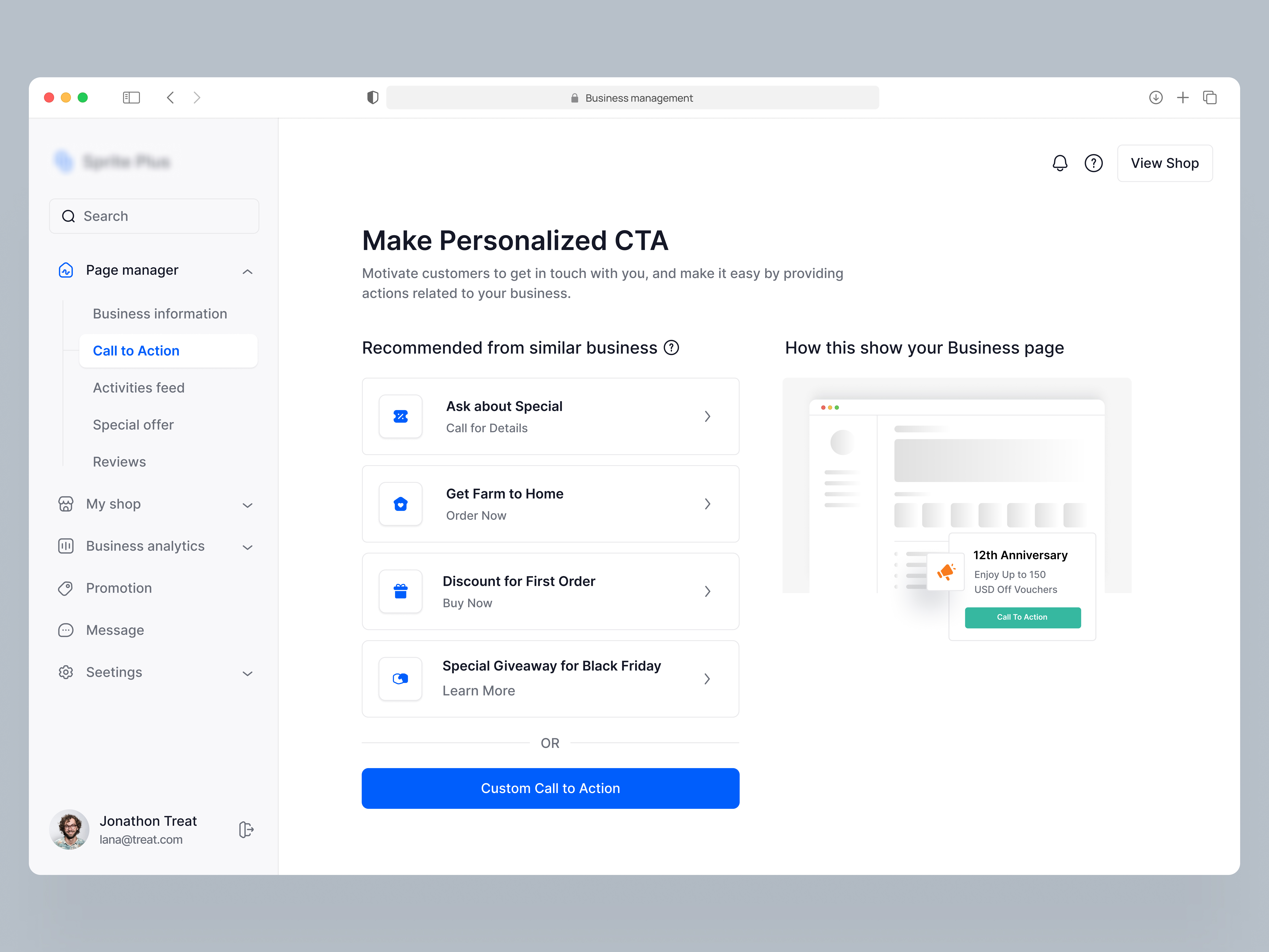 Call To Action Feature Visualization activity feed admin admin panel app business management clean dashboard e commerce feed management market minimal productdesign sass shop ui userinterface ux web app website
