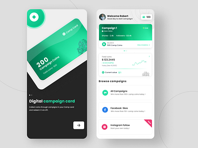 Campaign app action app buy campaign card coins digital facebook follow graph instagram like mobile redeem share stock twitter upi win youtube