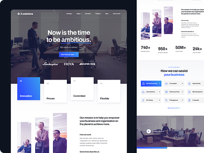 IT Solutions Landing Page | Homepage 2 branding consultation corporate design digital agency figma html html5 illustration it services it solutions landing page logo onepage services services landing ui ux web design wordpress