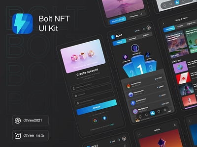 NFT Marketplace UI Kit app branding crypto design dthree free graphic design illustration logo nft productdesign ui uidesign uikit uiux userexperience userinterface uxdesign