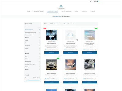 Product Page airborne design items product page product screen products products page sounds store ui ui ux web web app website website design website ui ux websites