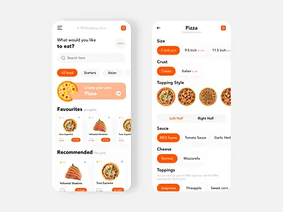 Pizza Food App app design app designs app ui custom pizza customise design eat filters food app home mobile app mobile app design pizza app pizzas ui ui ux