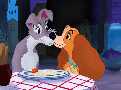 Lady and the tramp animation branding design graphic design illustration logo ui vector