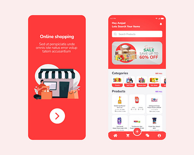 Grocery Mobile App app branding clean design illustration simple ui ux vector