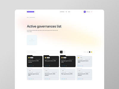 Governances list design minimal service ui uiux ux web web design website