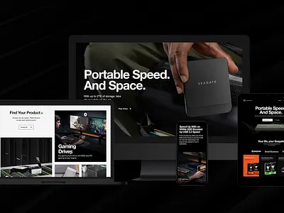 Power to the Player bold branding design hard drive interactive seagate simple technology ui ux web