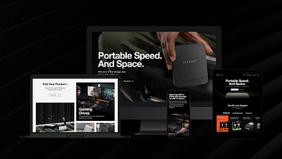Power to the Player bold branding design hard drive interactive seagate simple technology ui ux web