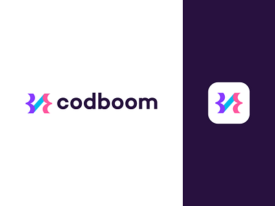 Codboom Logo concept arrow branding brandmark code coder coding connection developer forward icon logo logo designer logodesign logos monogram saas slash symbol technology togetherness