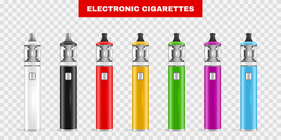 Vape electronic cigarettes set electronic illustration realistic vape vector