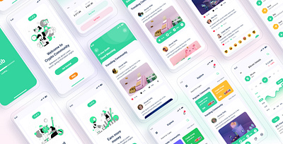 Faxib – Crypto Community Mobile App UI Template app bitcoin case study crypto crypto community cryptocurrency ethereum figma finance fintech app forum free download free ui ico agency mobile app ui ui design uiux user interface ux design