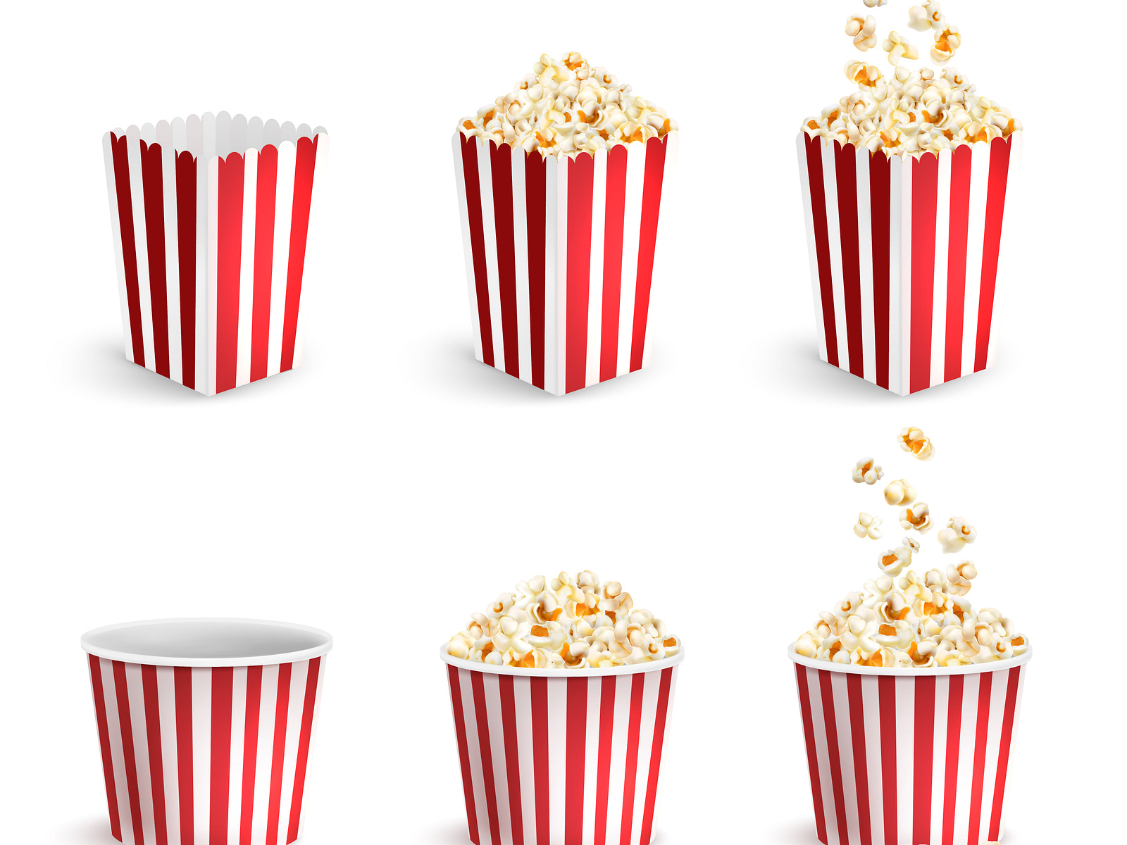 Popcorn icons set by Macrovector on Dribbble