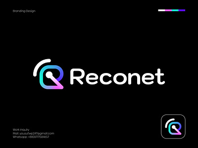 Reconet Logo Design | Modern Connectivity Logo Concept a b c d e f g h i j k l m n brand identity branding colorful designer gradient logo icon letter logo logo logo design logotype minimalist modern logo monogram network logo o p q r s t u v w x y z satellite signal symbol wifi