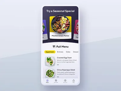 Mobile ordering animation browse food mobile order product restaurant ui ux