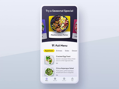 Mobile ordering animation browse food mobile order product restaurant ui ux
