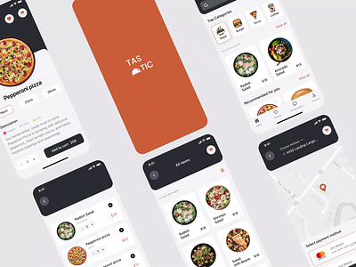 TASTIC- Food delivery app design animation appdesign dailyui design dribbblers food fooddelivery ios iosapp motion graphics ui uiux ux