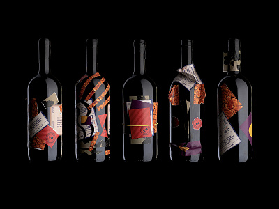 Kolaž (eng. Collage) Wine Packaging art direction bottle branding clean colorful illustration label logo minimalist packaging simple wine