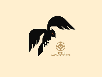 Harpy animal bird brand identity eagle fly geometric greece greek harpies harpy hero icon illustration legend logo monster myth mythology woman