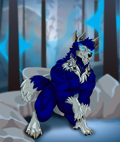 Furry Art 2d blue character design digital furry furry art graphic design vector wolf