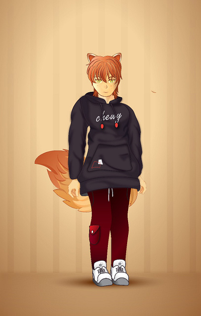 Anime Cat Boy 2d anime anime cat boy boy cat character design digital furry graphic design vector