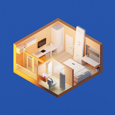 Quarantine and isolation. 3d hotel room 3d 3dmodeling blender blender3d covid hotel illustration isolation kendama quarantine room