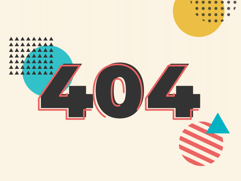 404 Error Page Not Found Memphis [Lottie File] 404 404 error animation error geometric json lottie lottiefiles memphis memphis design motion graphics not found page not found shapes