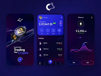 Cosmic Crypto design illustration logo mobile product ui ui design ux web web design