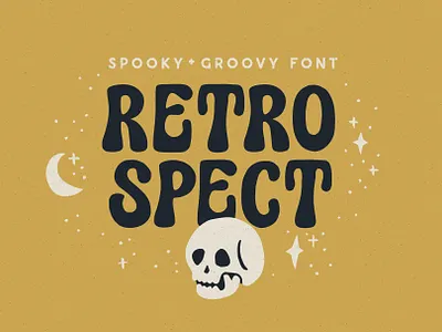 Retrospect Font cute fall font groovy halloween handlettered handlettering illustration october retro skull spooky typography