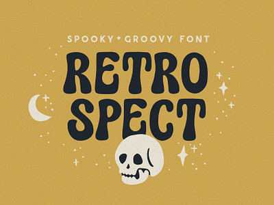 Retrospect Font cute fall font groovy halloween handlettered handlettering illustration october retro skull spooky typography