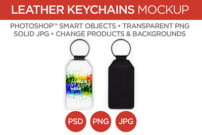 Keychains Mockup & Template colour