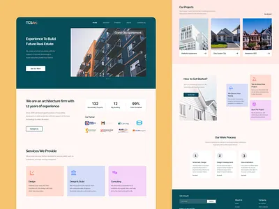 Architectural Firm Landing Page agency architectural firm company profile high fidelity design landing page landing page design mobile app design mobile design prototyping ui design ux design uxui design web design wireframe